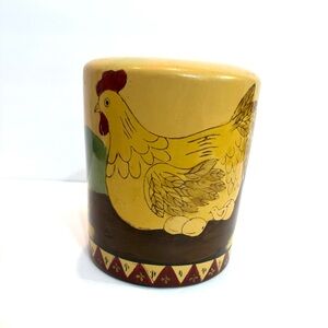 Vintage Primitive Country Ceramic Chicken “Canister” Decor